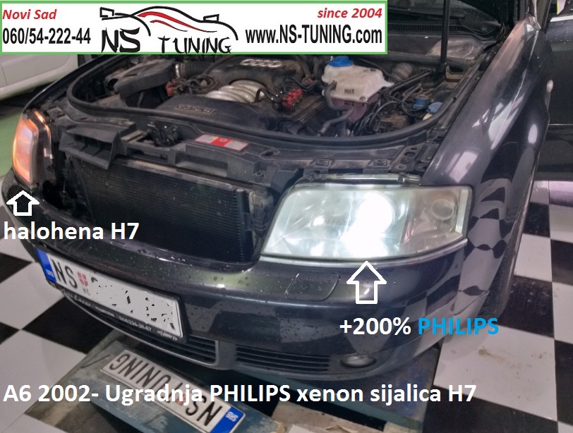 audi a6 c5 2002 h7 sijalica ugradnja ksenona philips ac trafo balast novi sad tuning servis